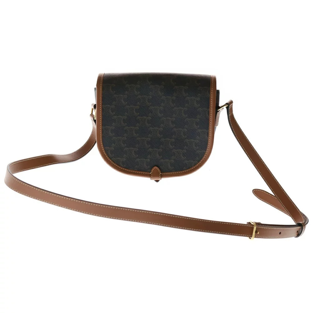 CELINE Triomphe Shoulder Bag Brown Leather - Picture 2 of 6